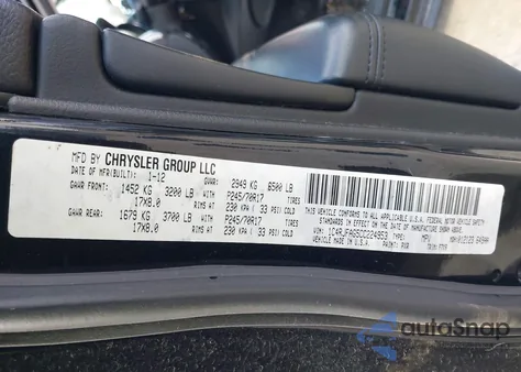 2012 Jeep Grand Cherokee Laredo from USA, damaged, VIN 1C4RJFAG5CC224953